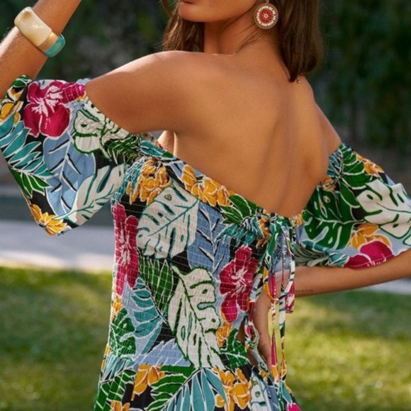 BOHO DOLLZ Plam Print Maxi Dress - Picture 4 of 5